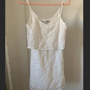 Abercrombie & Fitch White Spaghetti-strap Eyelet Mini Dress US Size S